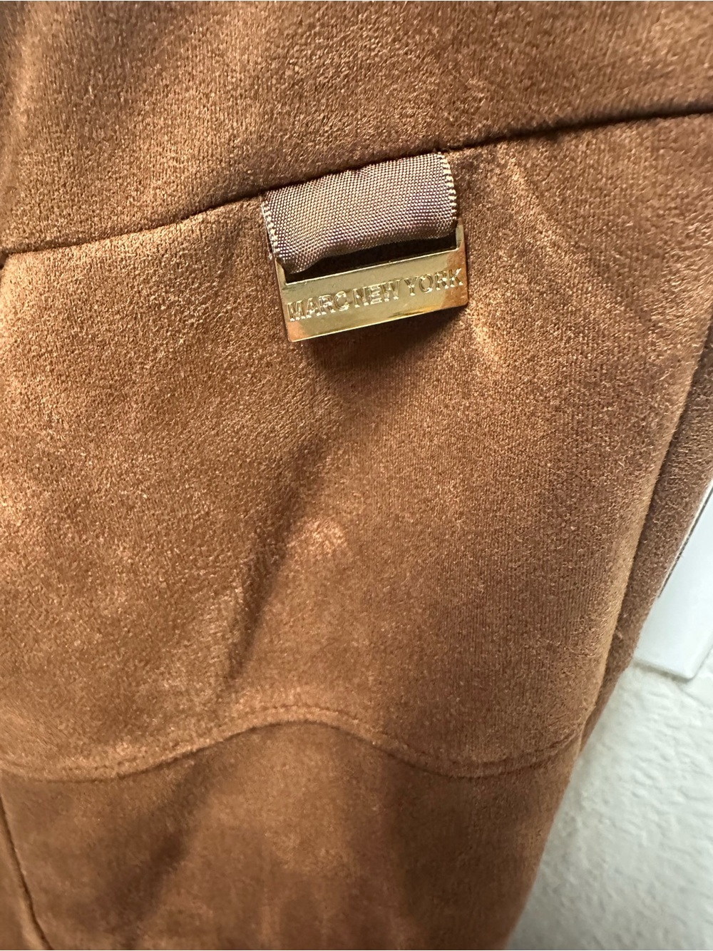 Andrew Marc Chestnut Faux-Suede Boot Cut Pants - Picture 3 of 5